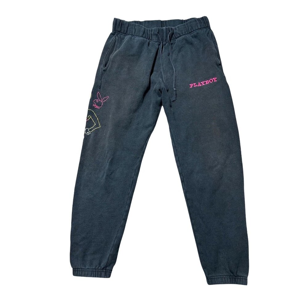 Playboy By PacSun Men's Sz M Joggers Sweatpants Drawstring Waist Neon Bunny
